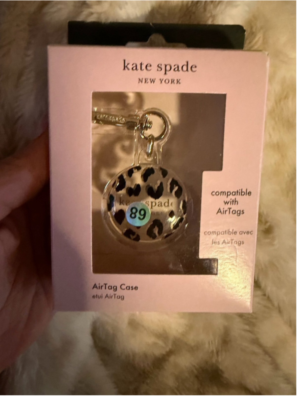 Kate Spade AirTag Holder Keychain Leopard
